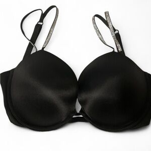 Victoria’s Secret 32G Very Sexy Black w/ Rhinestone Strap Women's Push Up Bra
